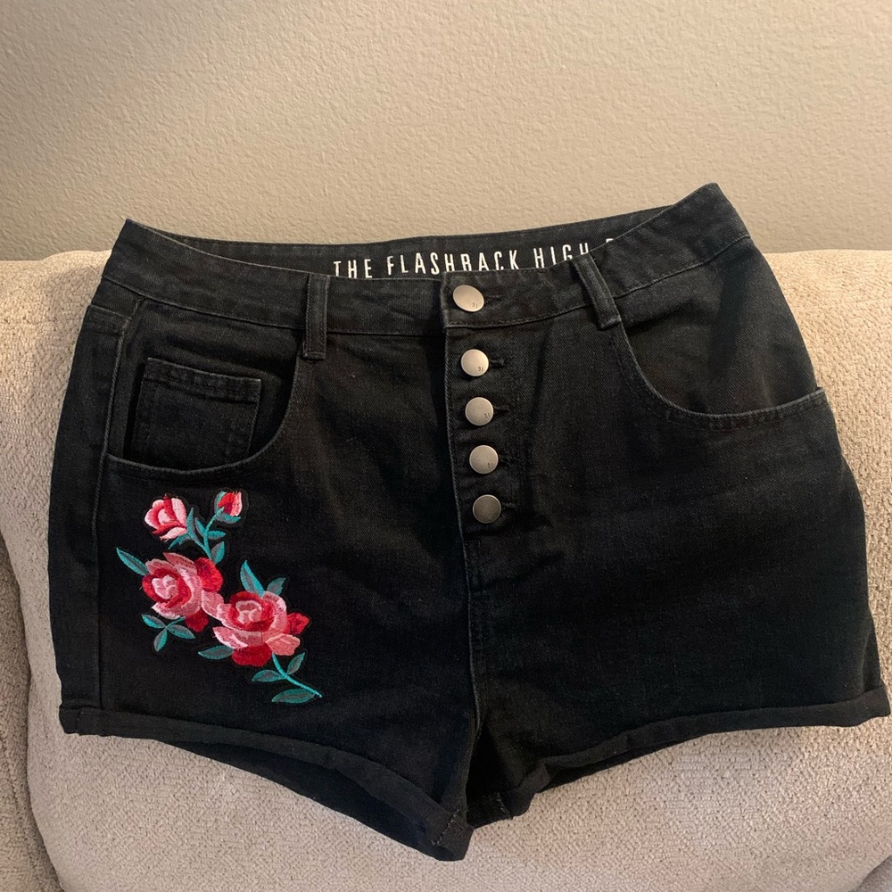 American Apparel Black high rise shorts, size 8